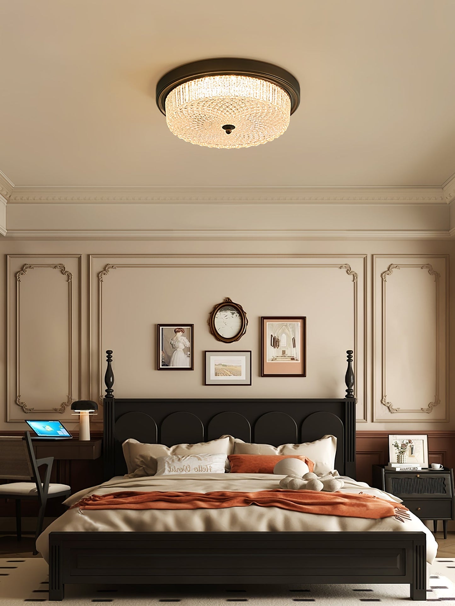 Fabula Ceiling Lamp | Vintage Bronze | Opaque Glass