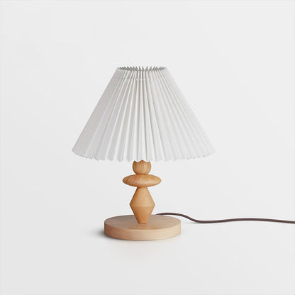 Facet Table Lamp | Wood Base | White or Black Shade