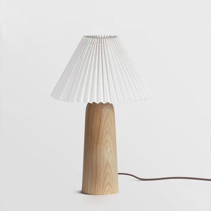 Facet Table Lamp | Wood Base | White or Black Shade