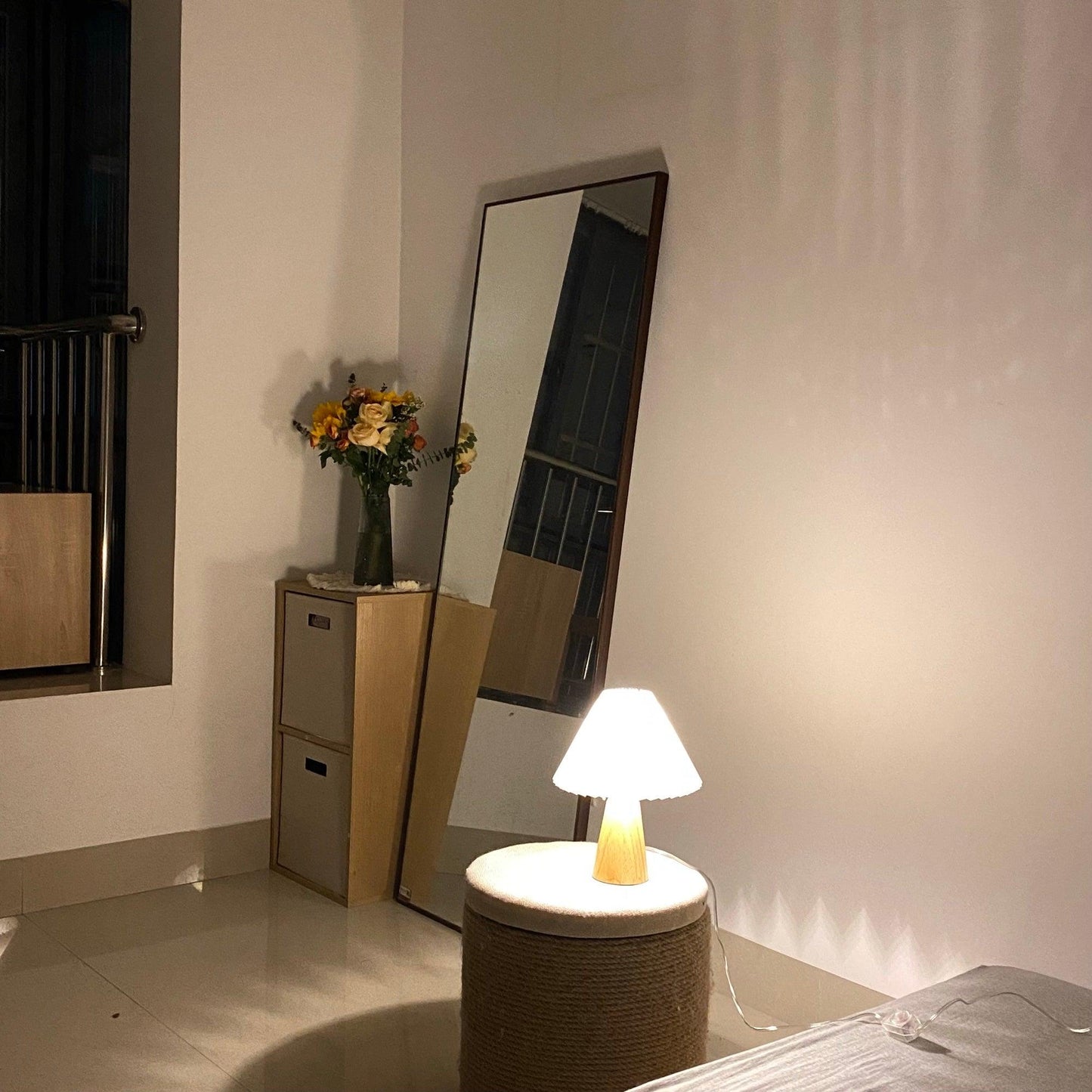 Facet Table Lamp | Wood Base | White or Black Shade