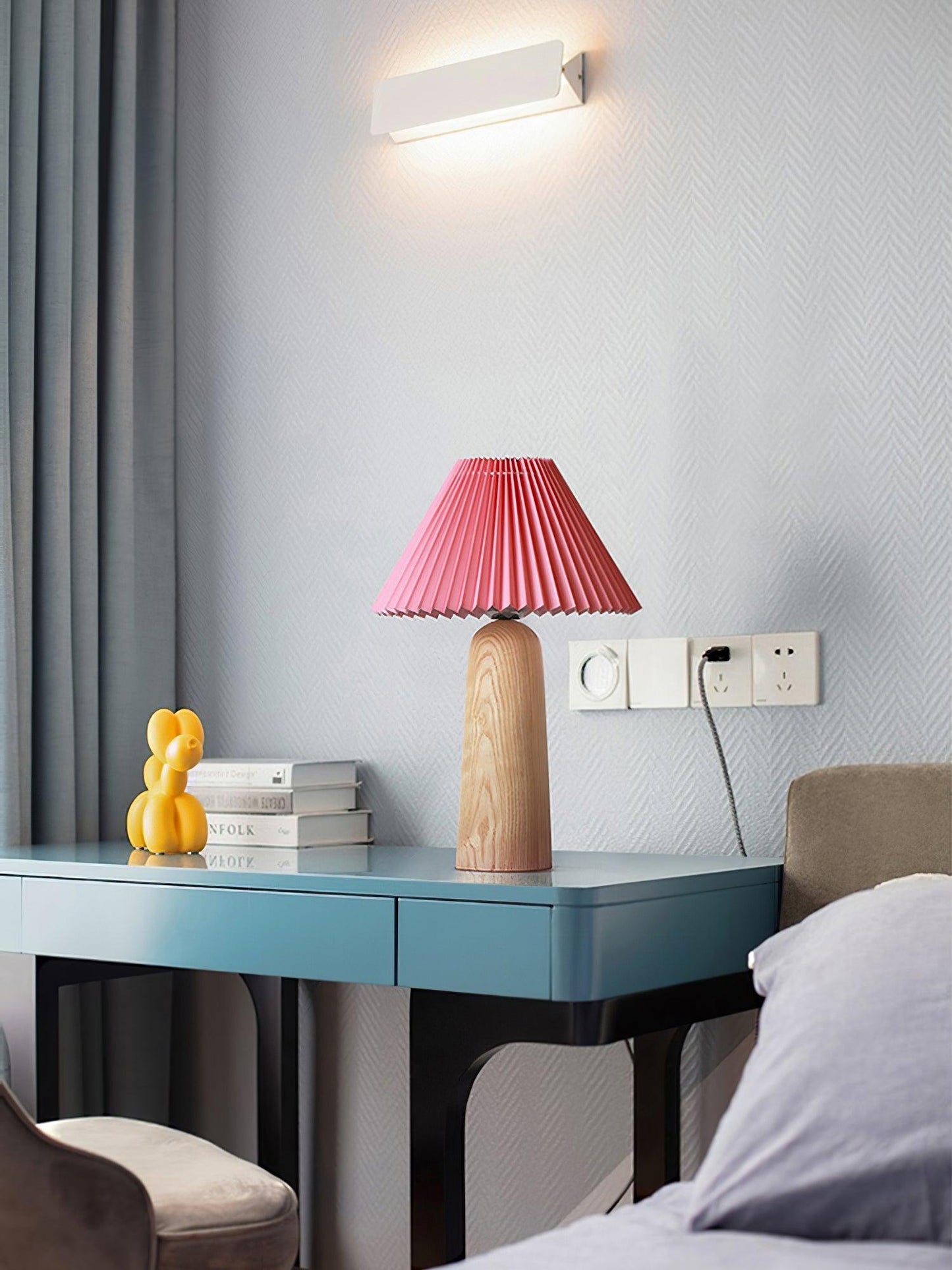 Facet Table Lamp | Wood Base | White or Black Shade