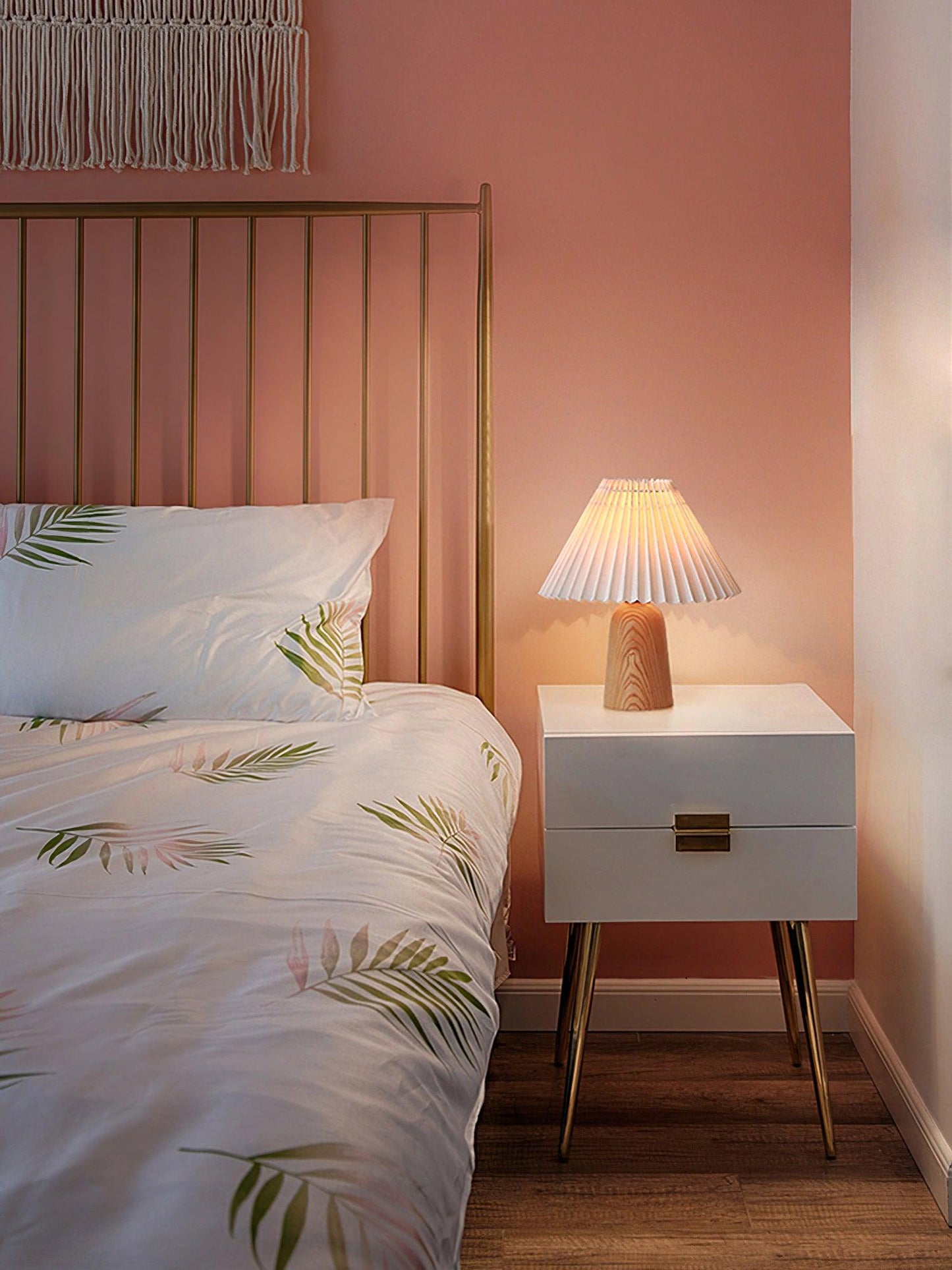 Facet Table Lamp | Wood Base | White or Black Shade