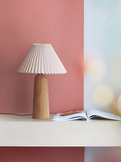 Facet Table Lamp | Wood Base | White or Black Shade