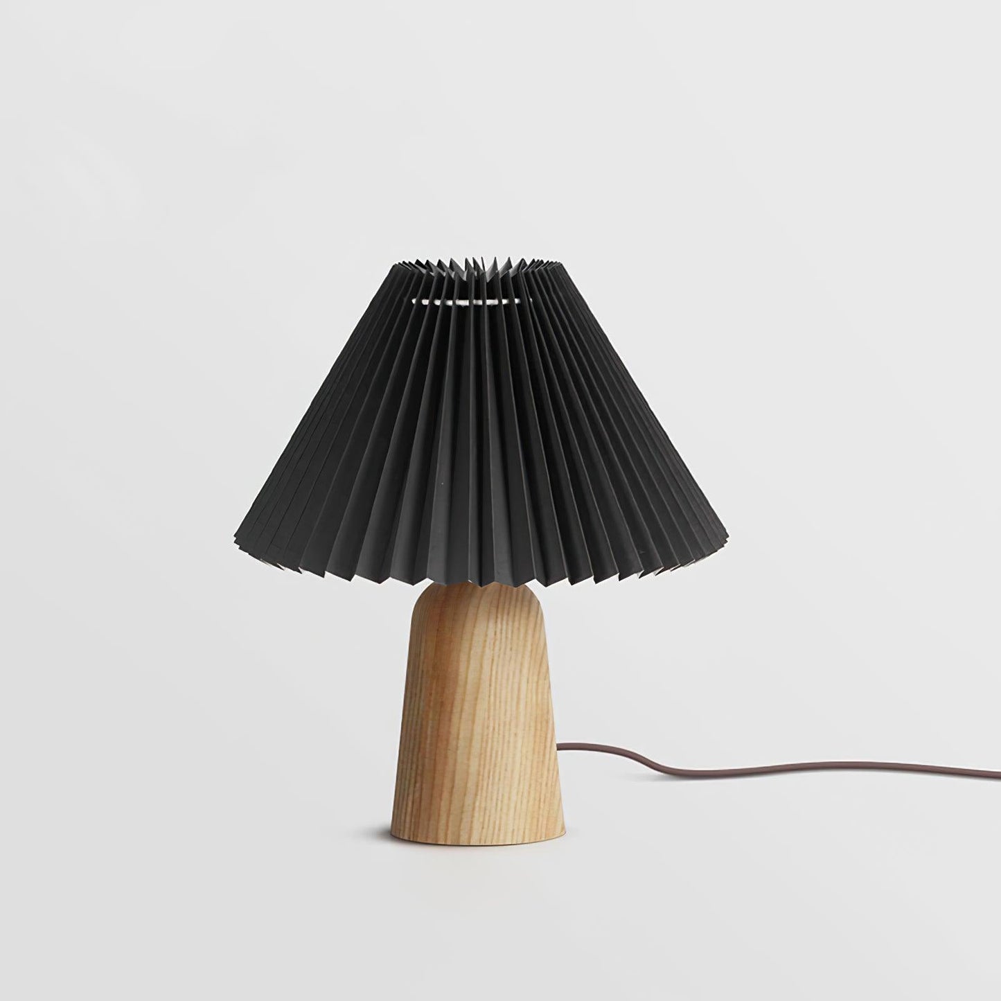 Facet Table Lamp | Wood Base | White or Black Shade