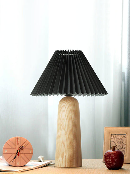 Facet Table Lamp | Wood Base | White or Black Shade