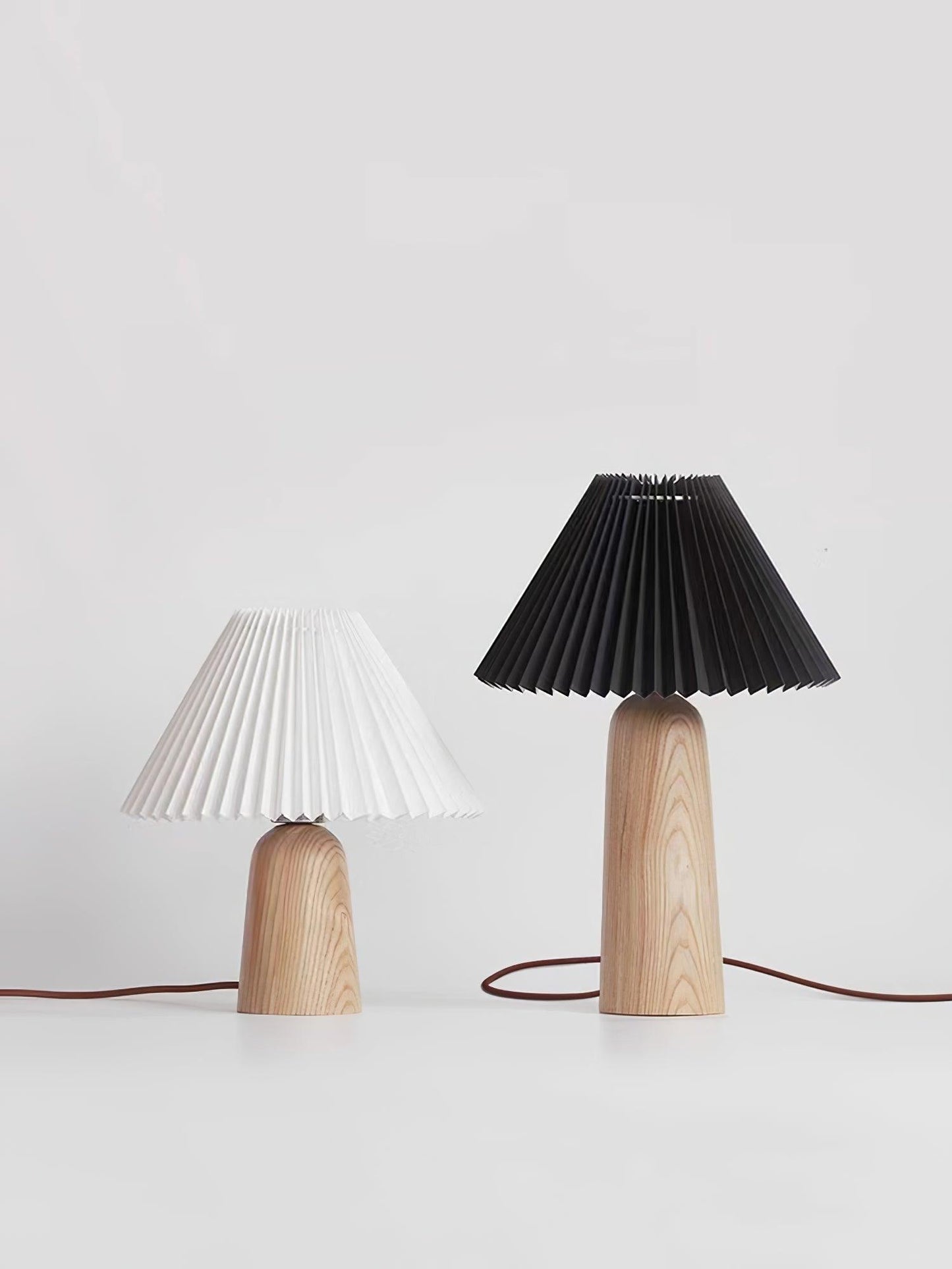Facet Table Lamp | Wood Base | White or Black Shade