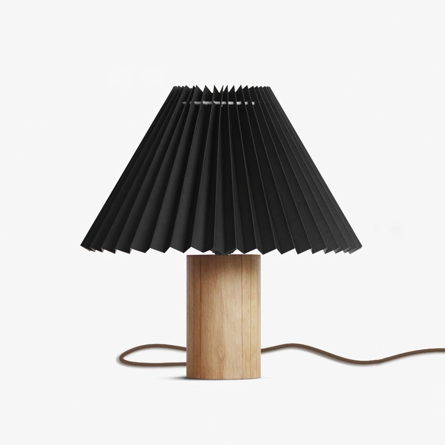 Facet Table Lamp | Wood Base | White or Black Shade