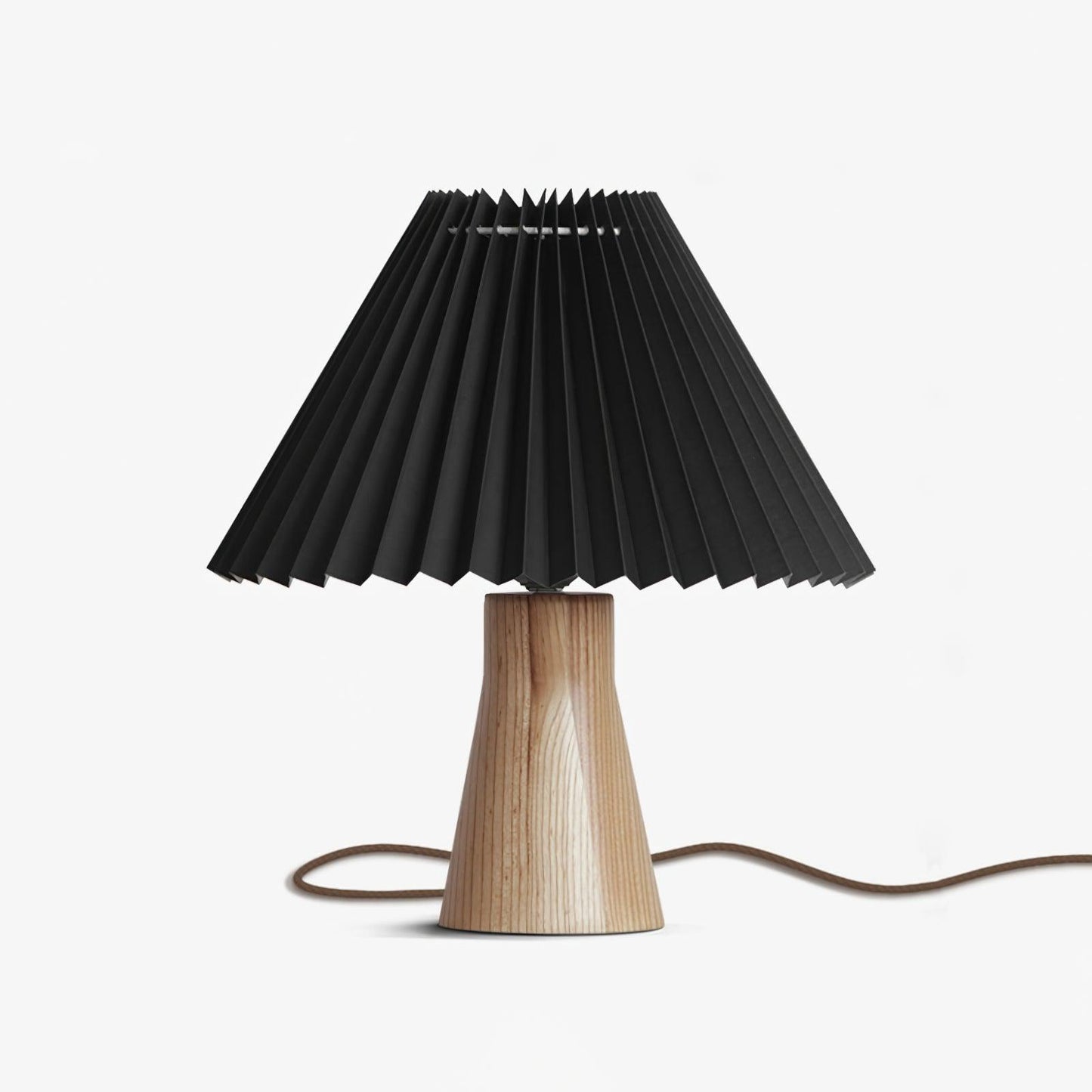 Facet Table Lamp | Wood Base | White or Black Shade