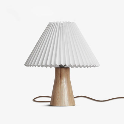 Facet Table Lamp | Wood Base | White or Black Shade