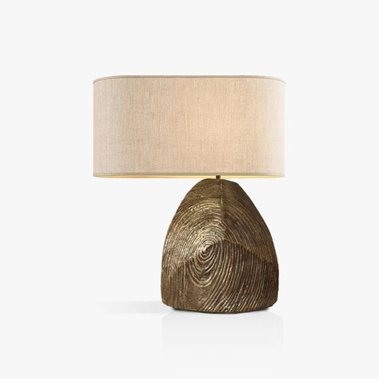 Faro Table Lamp | Abaca Shade, Brass Base | Black