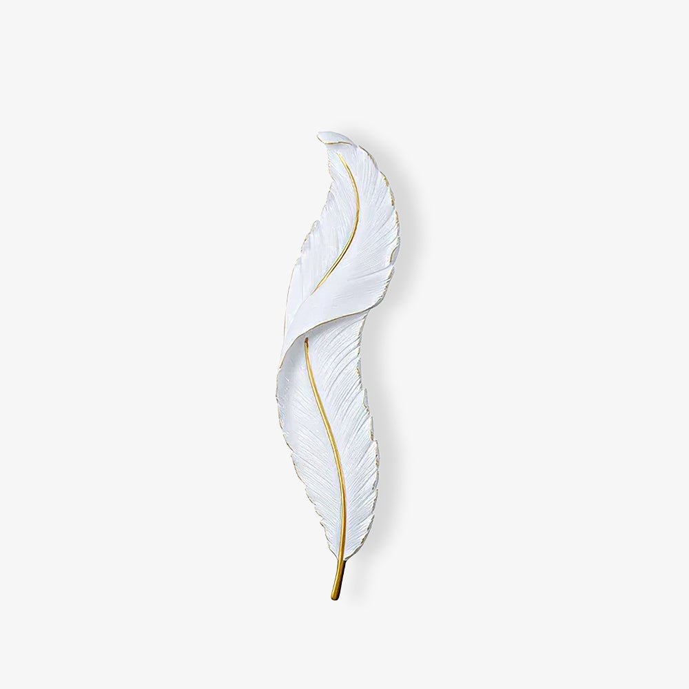 Feather Wall Lamp | Resin | Gold, White