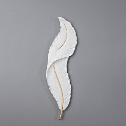 Feather Wall Lamp | Resin | Gold, White