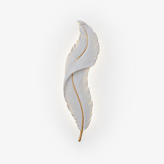 Feather Wall Lamp | Resin | Gold, White