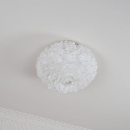 Feathered Ceiling Lamp | Goose Feather | White, Pink