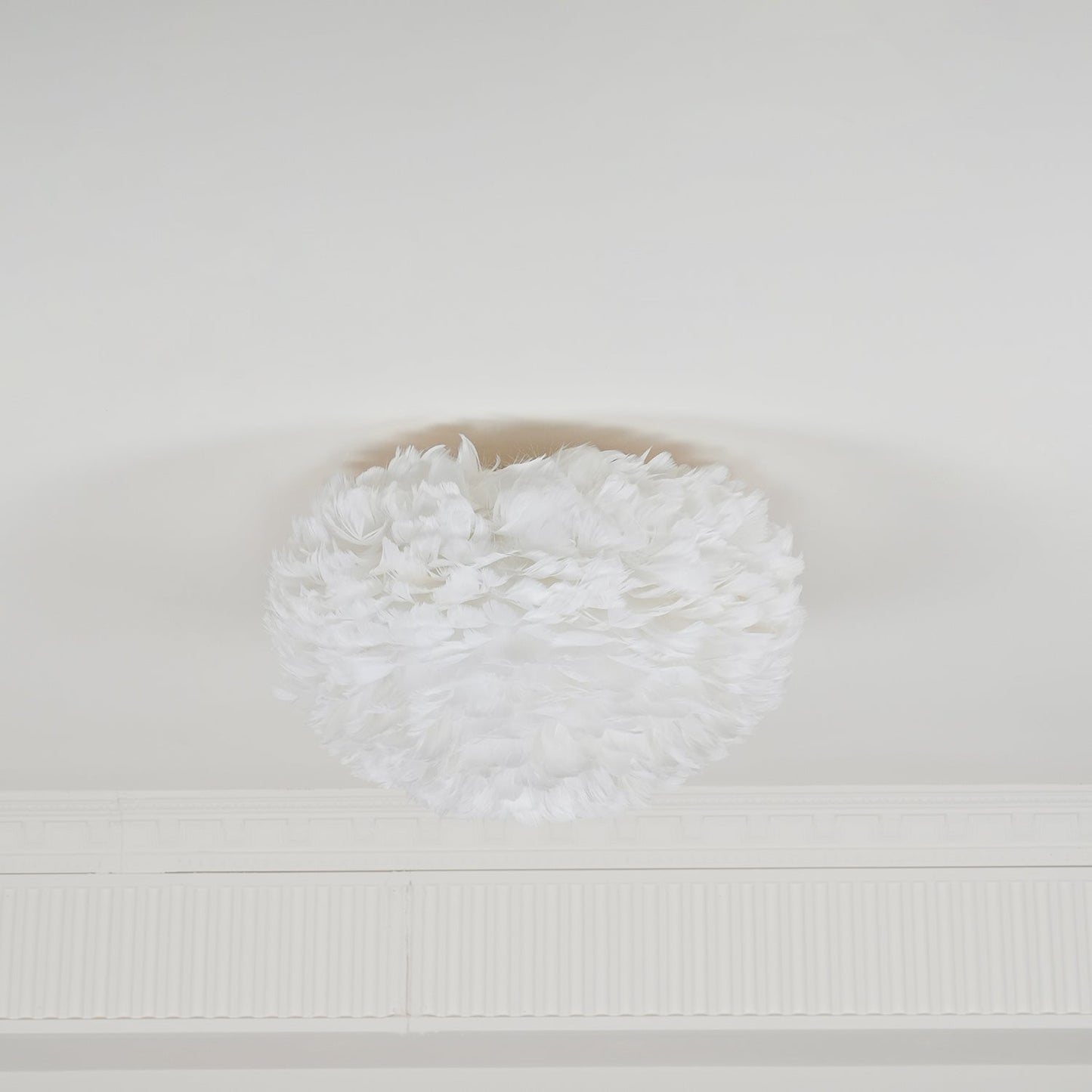 Feathered Ceiling Lamp | Goose Feather | White, Pink