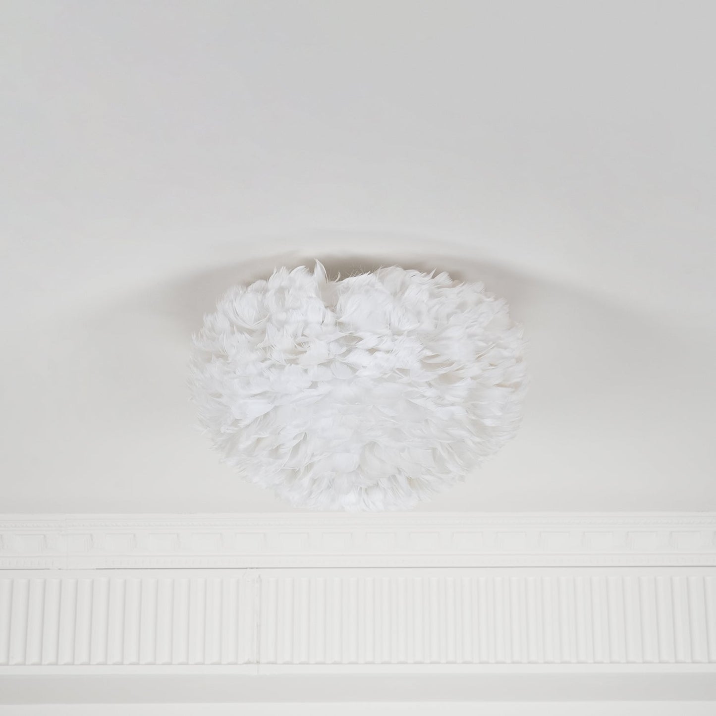 Feathered Ceiling Lamp | Goose Feather | White, Pink