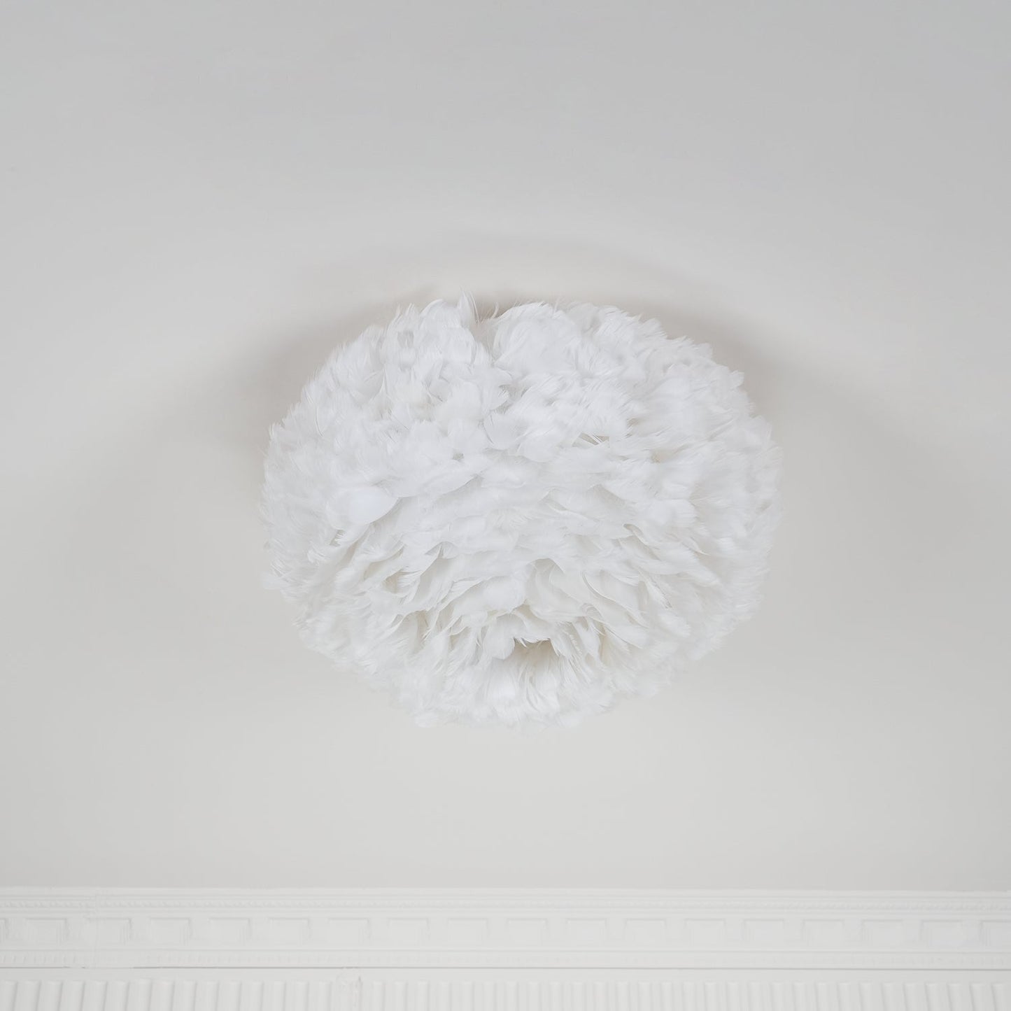 Feathered Ceiling Lamp | Goose Feather | White, Pink