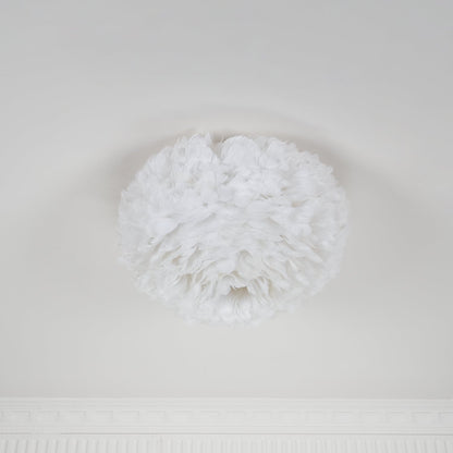 Feathered Ceiling Lamp | Goose Feather | White, Pink