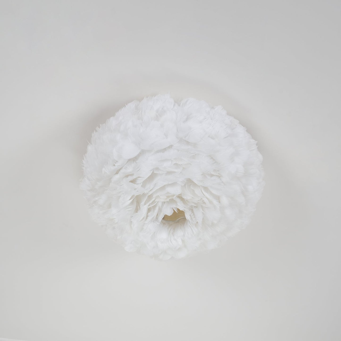 Feathered Ceiling Lamp | Goose Feather | White, Pink