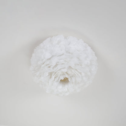 Feathered Ceiling Lamp | Goose Feather | White, Pink