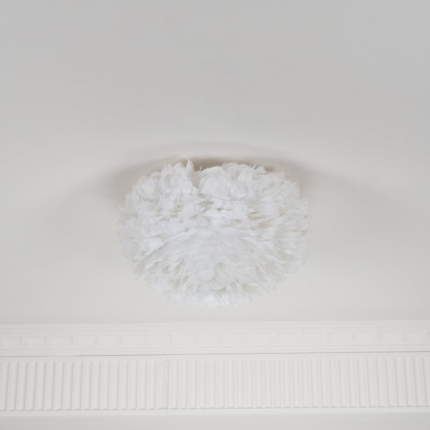 Feathered Ceiling Lamp | Goose Feather | White, Pink