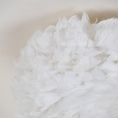 Feathered Ceiling Lamp | Goose Feather | White, Pink