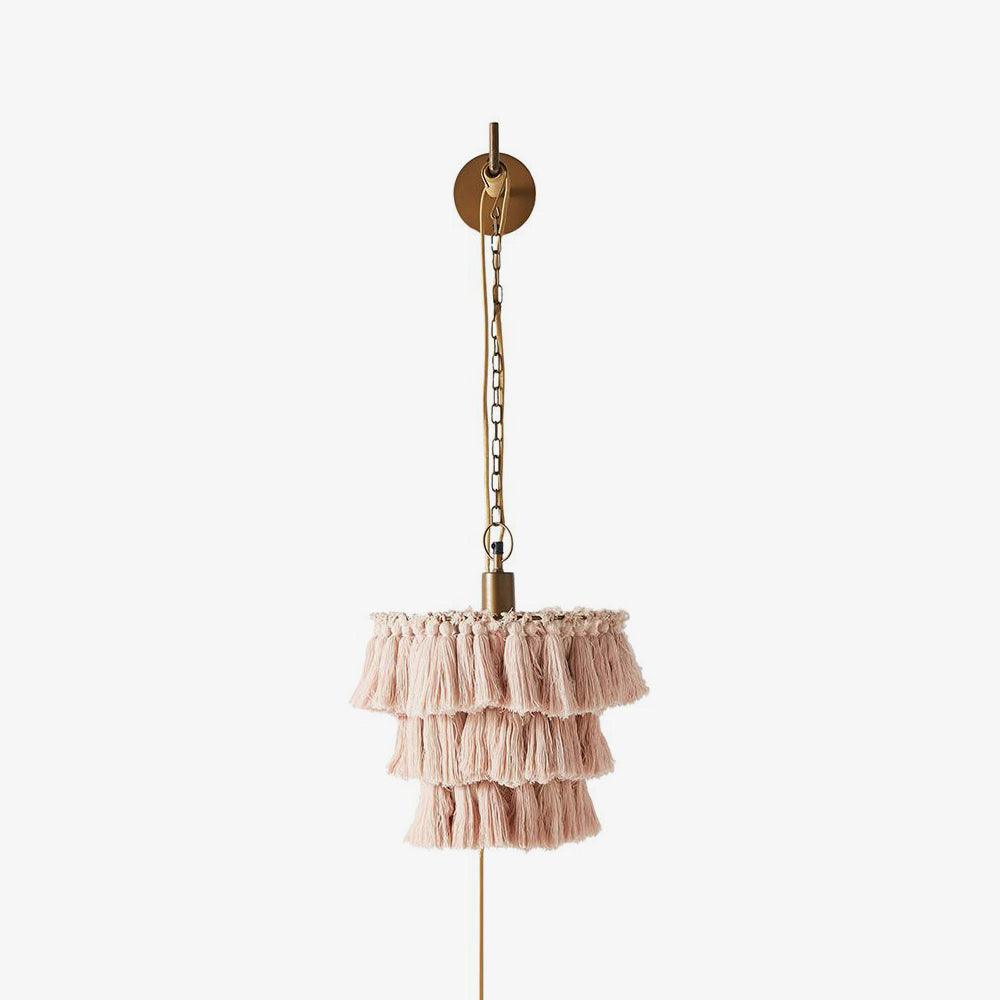 Fela Tassel Wall Lamp | Metal, Iron, Fabric Tassel | Gold, White, Pink, Multicolor