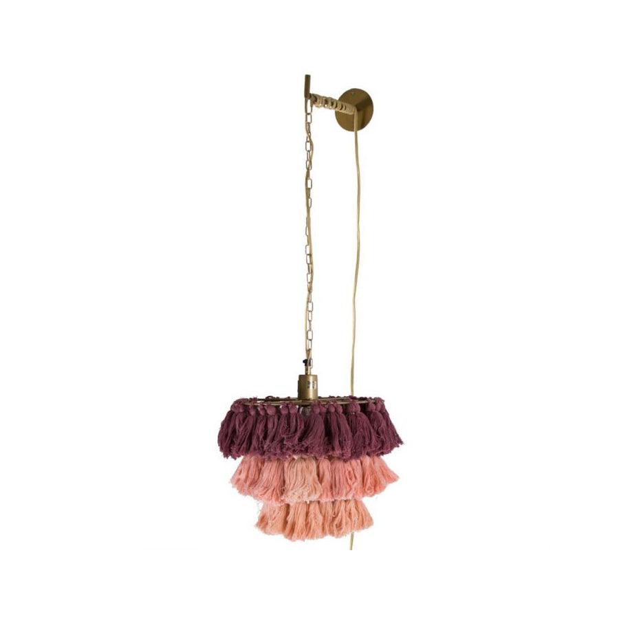 Fela Tassel Wall Lamp | Metal, Iron, Fabric Tassel | Gold, White, Pink, Multicolor