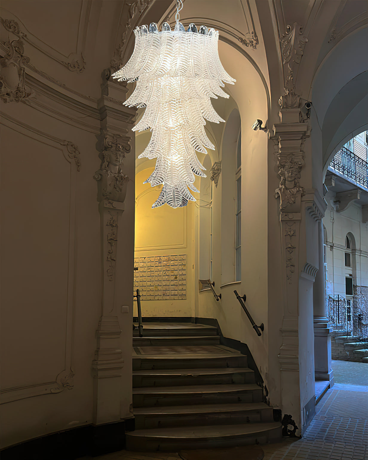 Murano Glass Chandelier | Handcrafted Pink Feather Design | 70cm Diameter