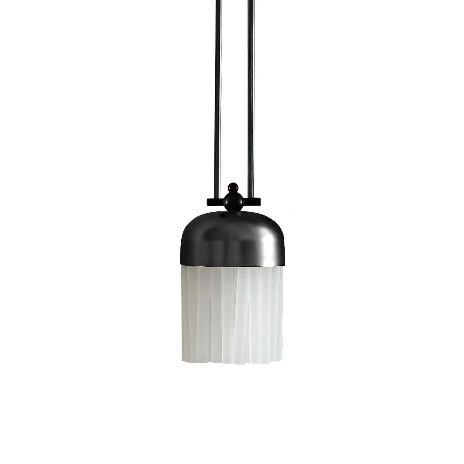 Felix Pendant Light | Black Metal & Frosted Glass | Adjustable Height