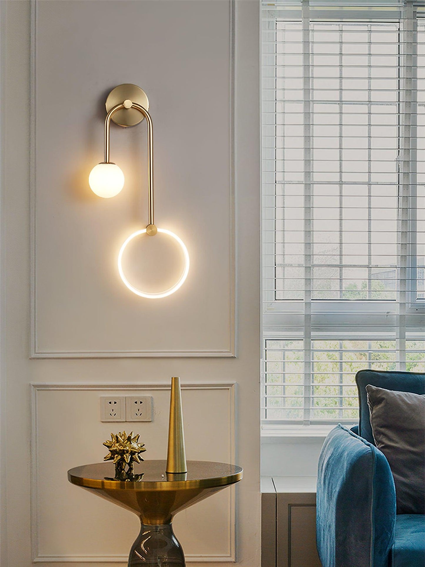 Ferra LED Wall Light | Brass, Acrylic, Aluminum | Set of 2