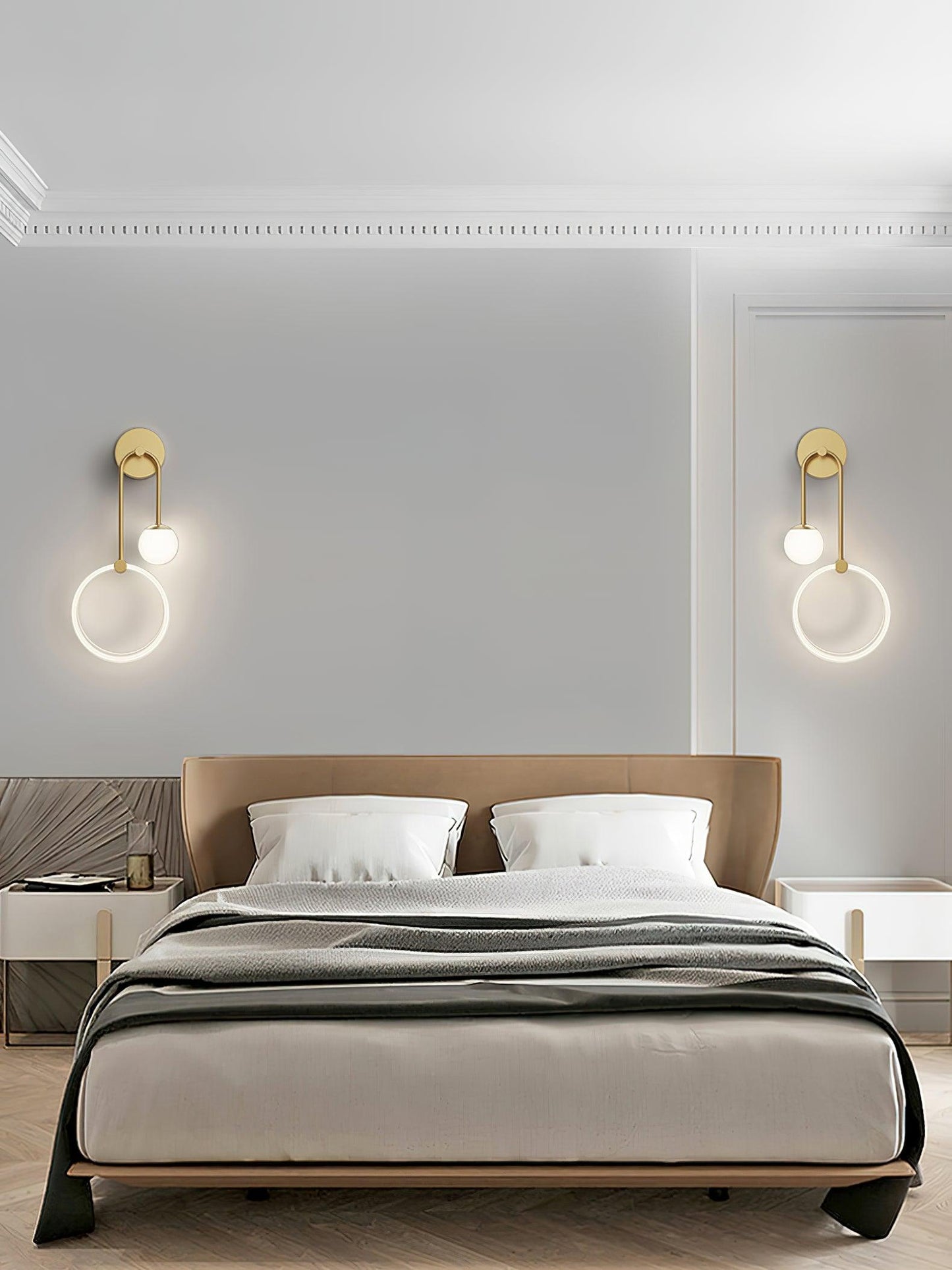 Ferra LED Wall Light | Brass, Acrylic, Aluminum | Set of 2