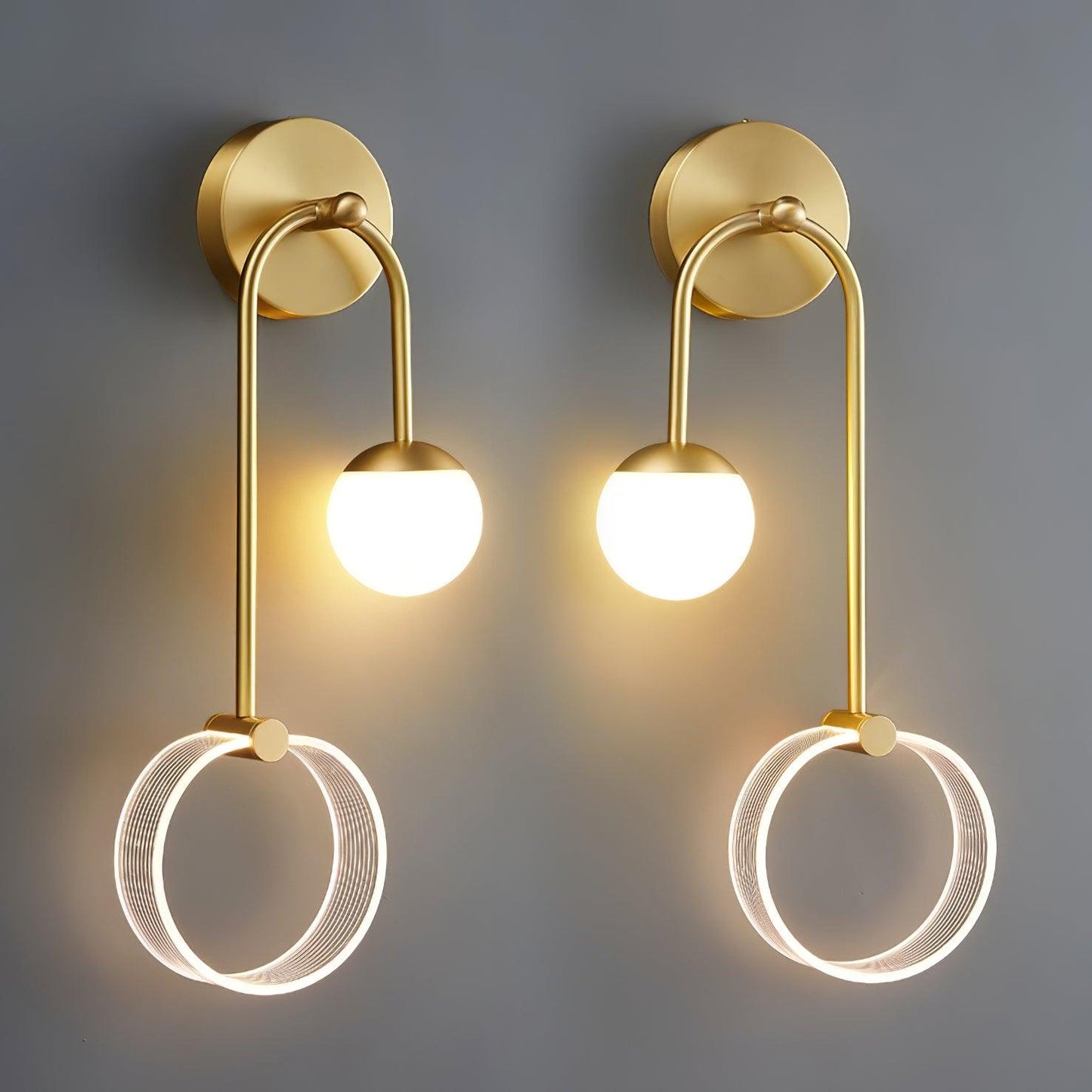Ferra LED Wall Light | Brass, Acrylic, Aluminum | Set of 2