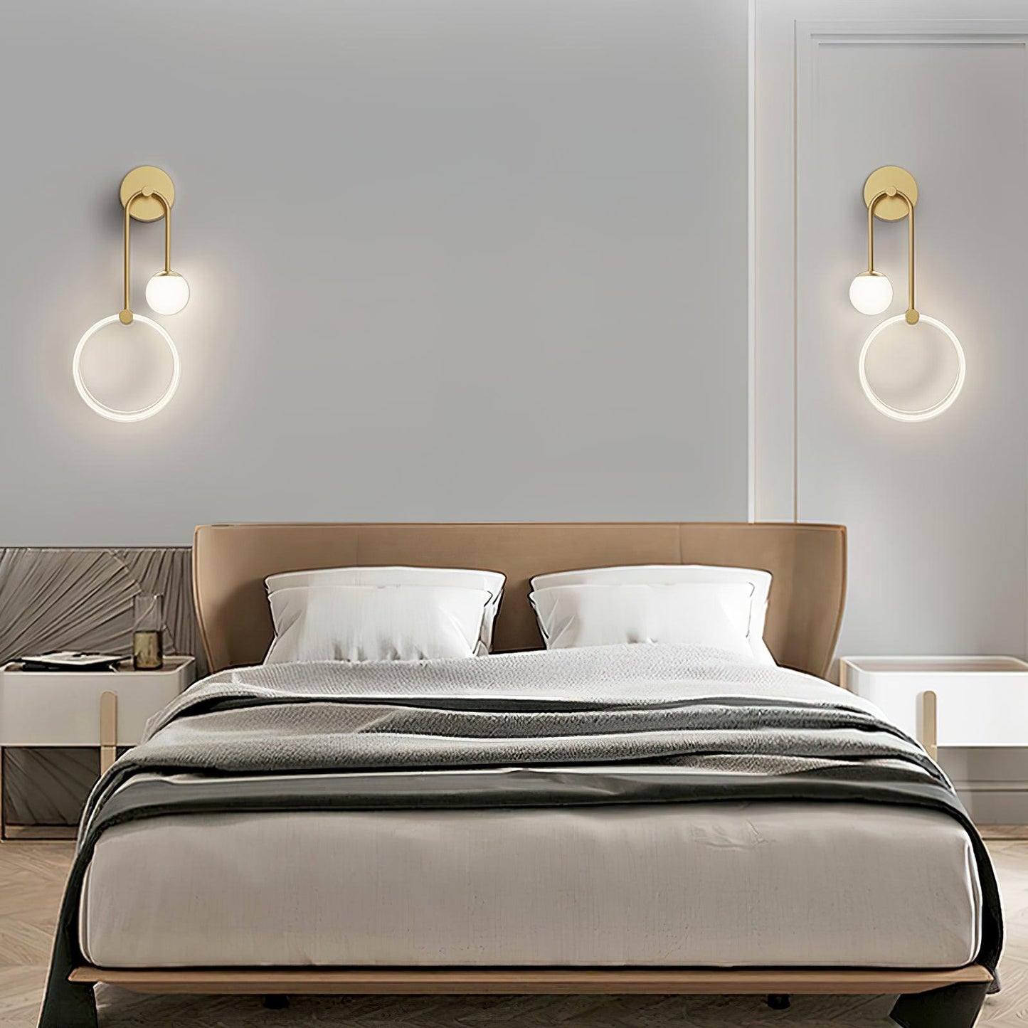 Ferra LED Wall Light | Brass, Acrylic, Aluminum | Set of 2