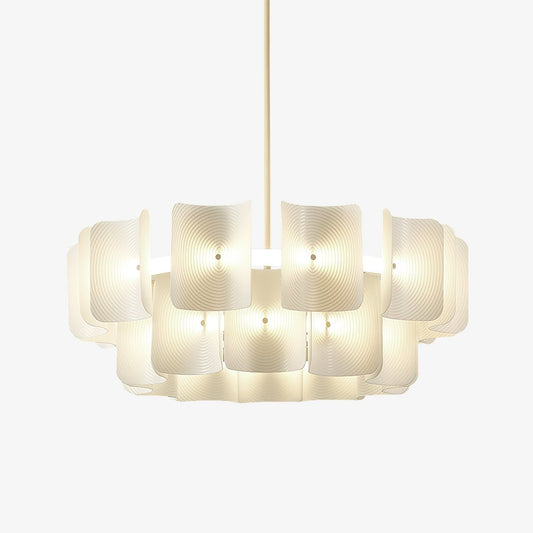 Fingerprint Chandelier | Modern Acrylic | Beige and White