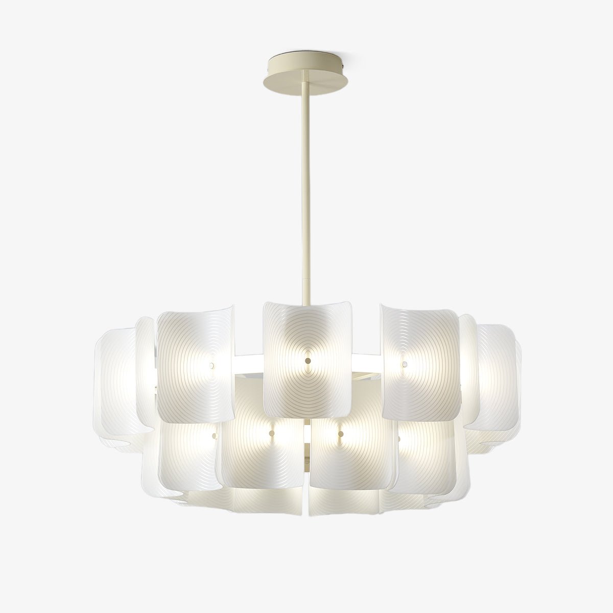 Fingerprint Chandelier | Modern Acrylic | Beige and White