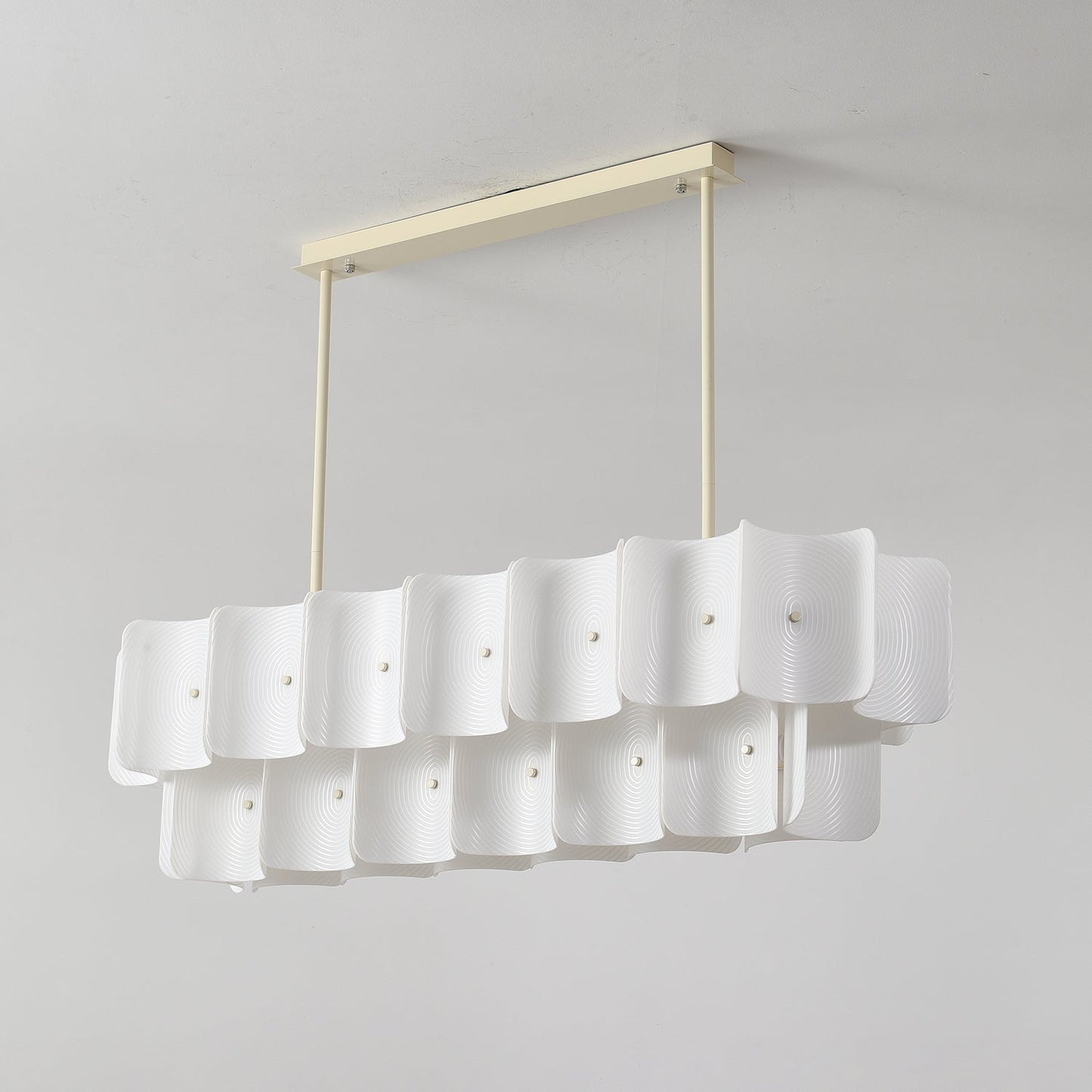 Fingerprint Chandelier | Modern Acrylic | Beige and White