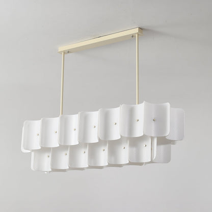 Fingerprint Chandelier | Modern Acrylic | Beige and White