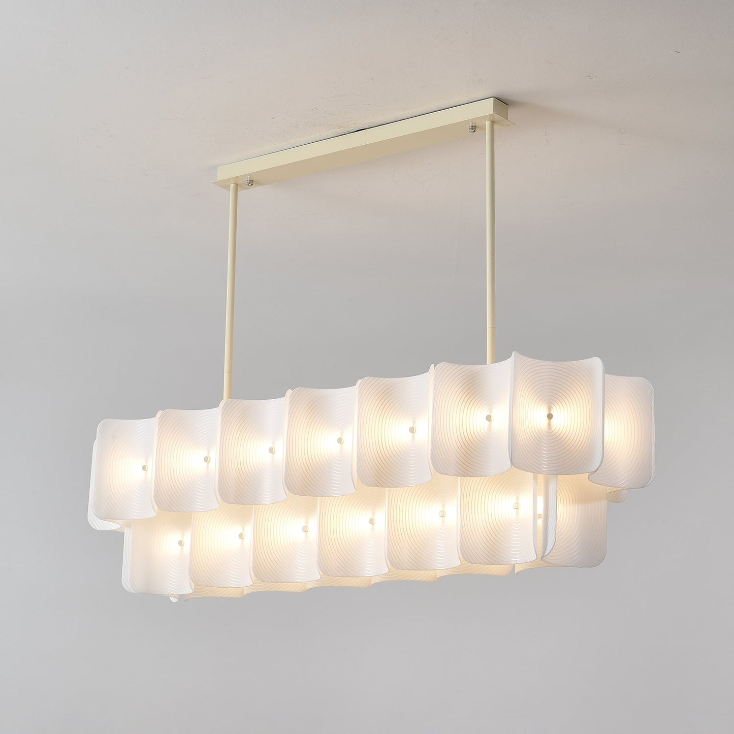 Fingerprint Chandelier | Modern Acrylic | Beige and White
