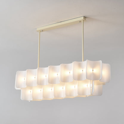 Fingerprint Chandelier | Modern Acrylic | Beige and White