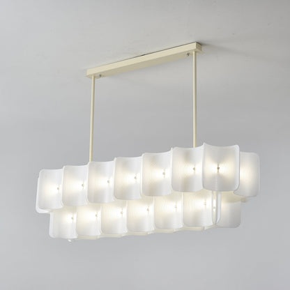 Fingerprint Chandelier | Modern Acrylic | Beige and White
