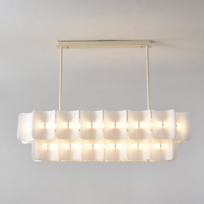 Fingerprint Chandelier | Modern Acrylic | Beige and White