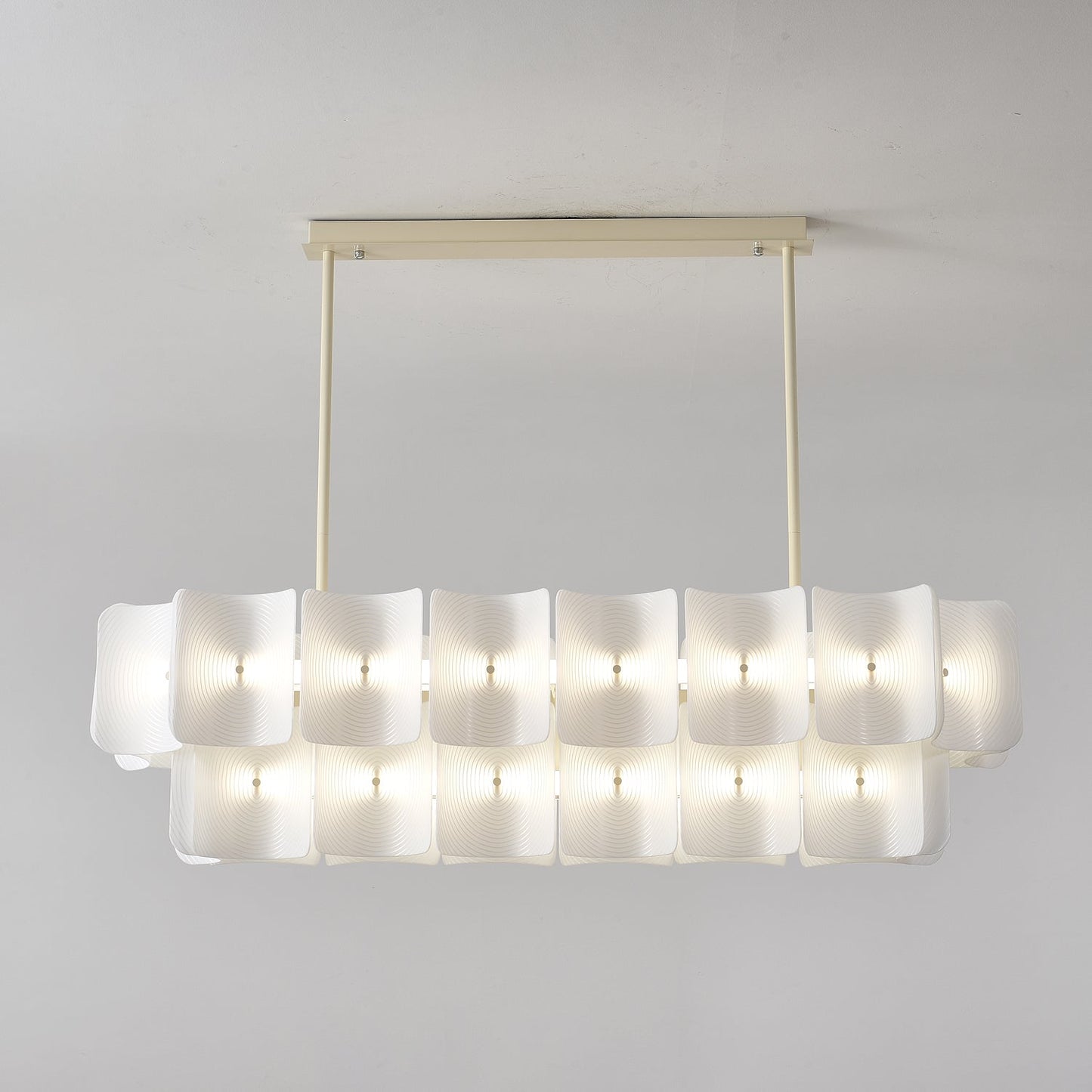 Fingerprint Chandelier | Modern Acrylic | Beige and White