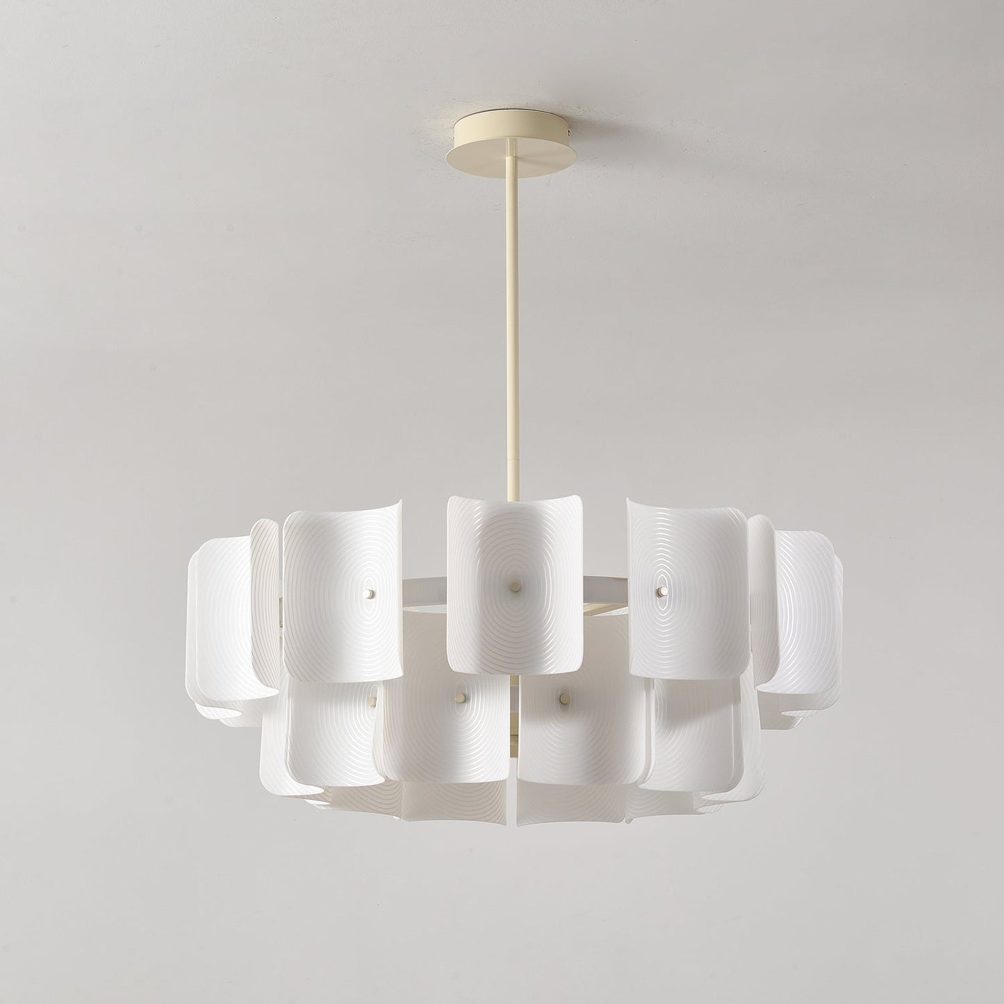 Fingerprint Chandelier | Modern Acrylic | Beige and White