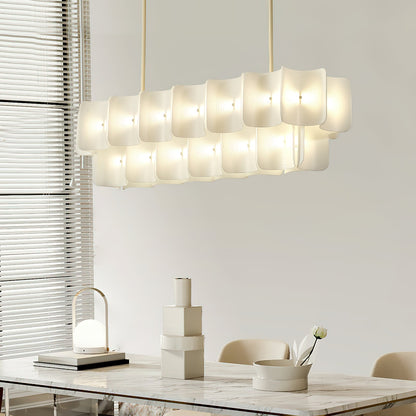 Fingerprint Chandelier | Modern Acrylic | Beige and White