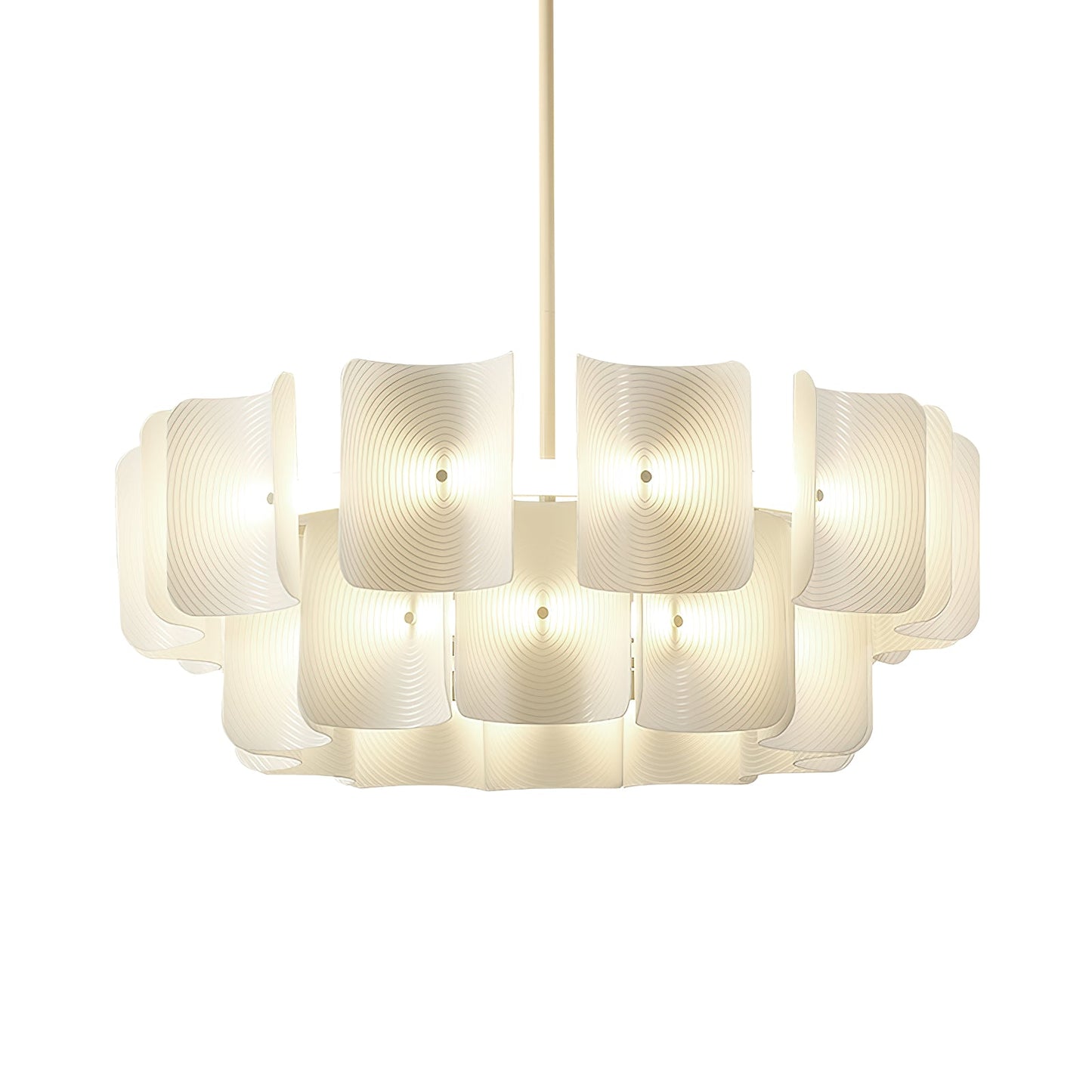 Fingerprint Chandelier | Modern Acrylic | Beige and White