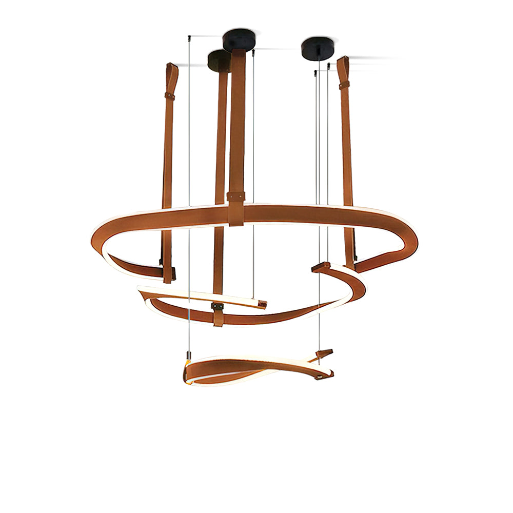 Chandelier | Aluminum & Velvet | Brown, 3 Sizes