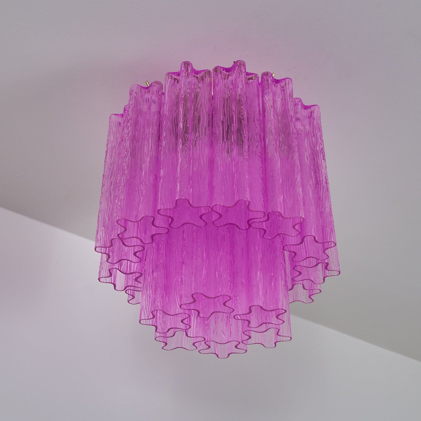 Fiora Rose Red Glass Ceiling Lamp | Pink Glass | Gold Finish