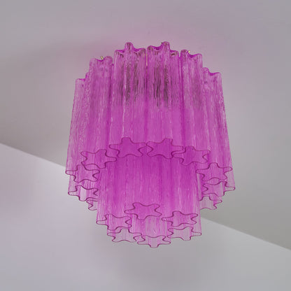 Fiora Rose Red Glass Ceiling Lamp | Pink Glass | Gold Finish