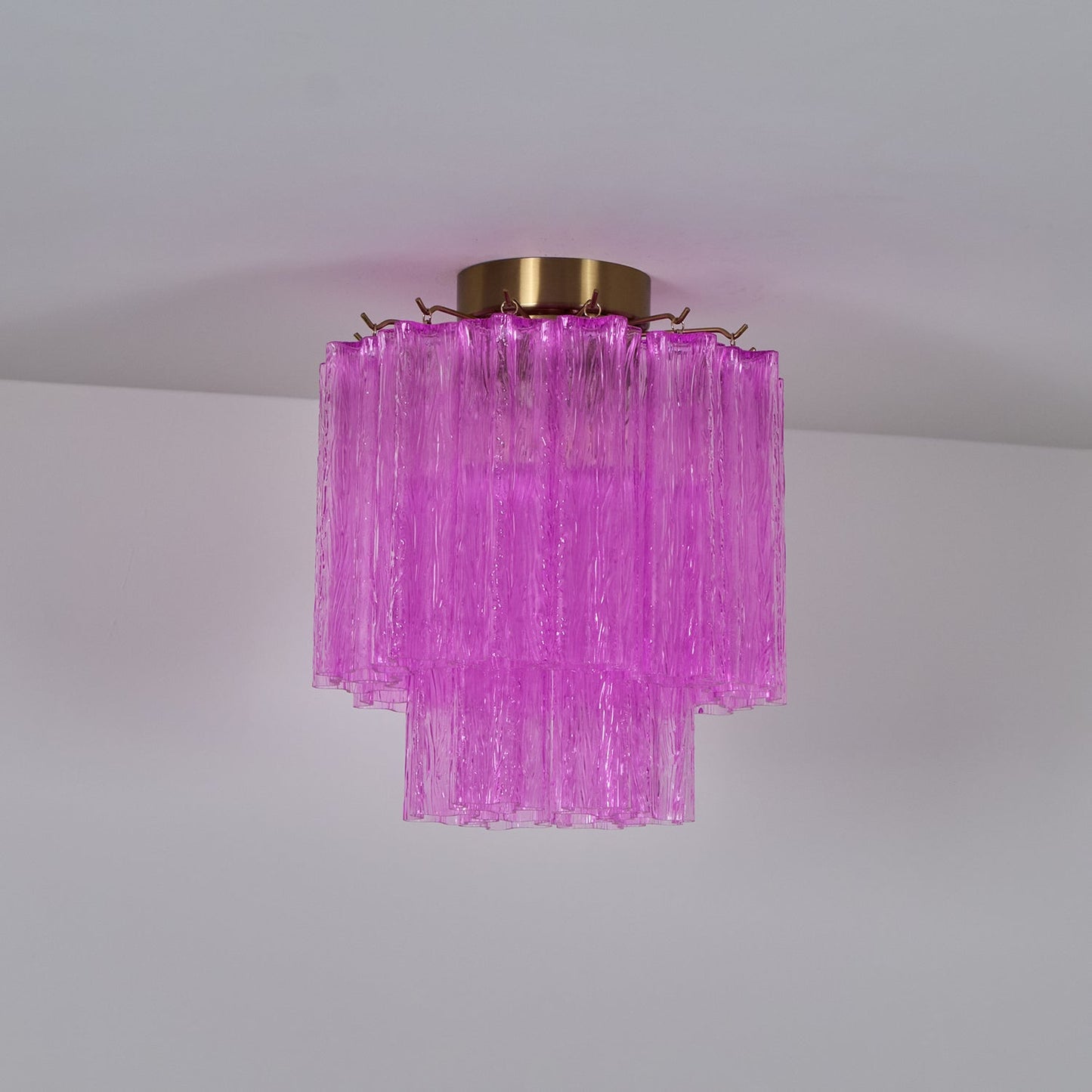 Fiora Rose Red Glass Ceiling Lamp | Pink Glass | Gold Finish